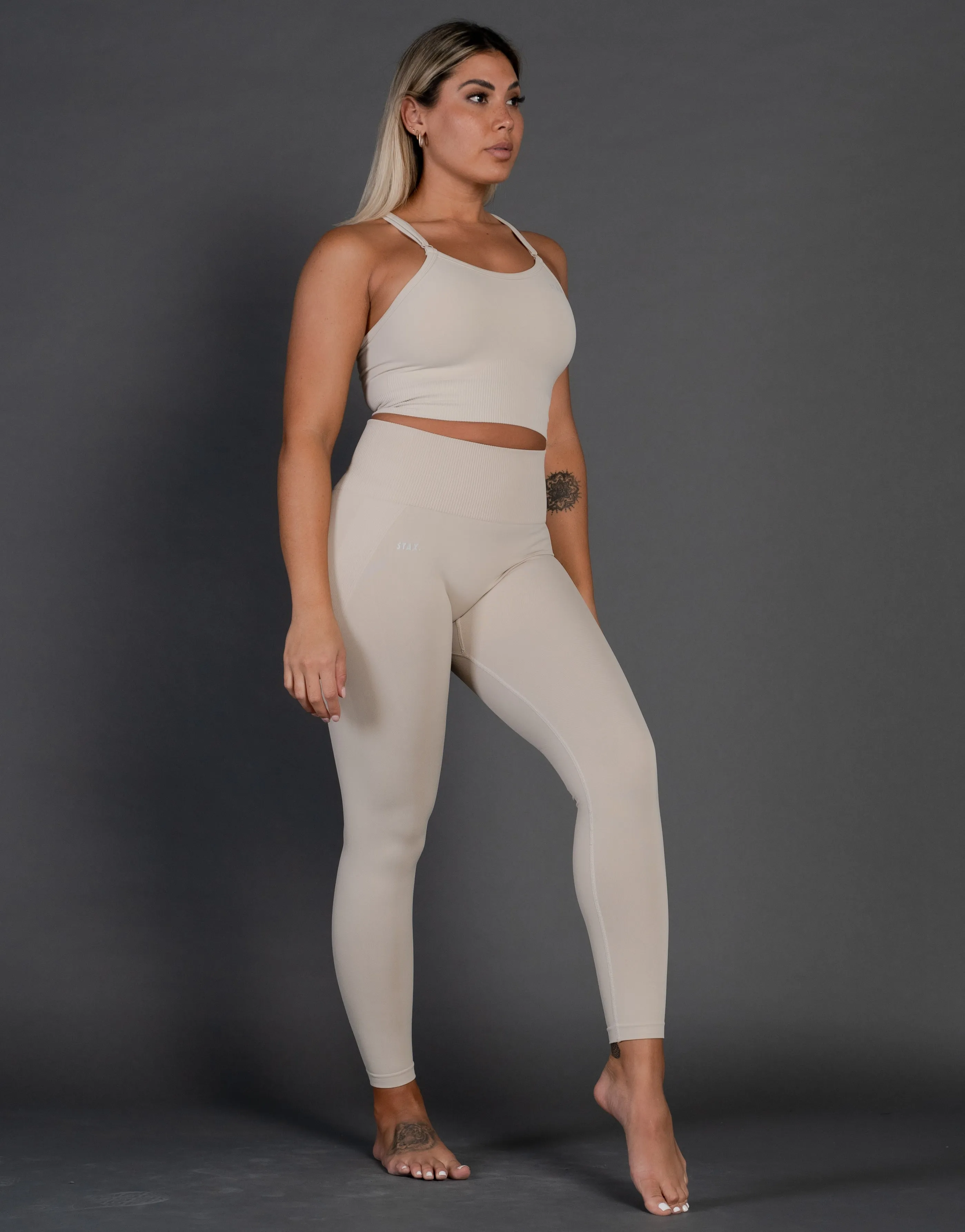 Premium Seamless V4 Tights - Ivory Beige