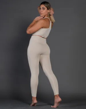 Premium Seamless V4 Tights - Ivory Beige