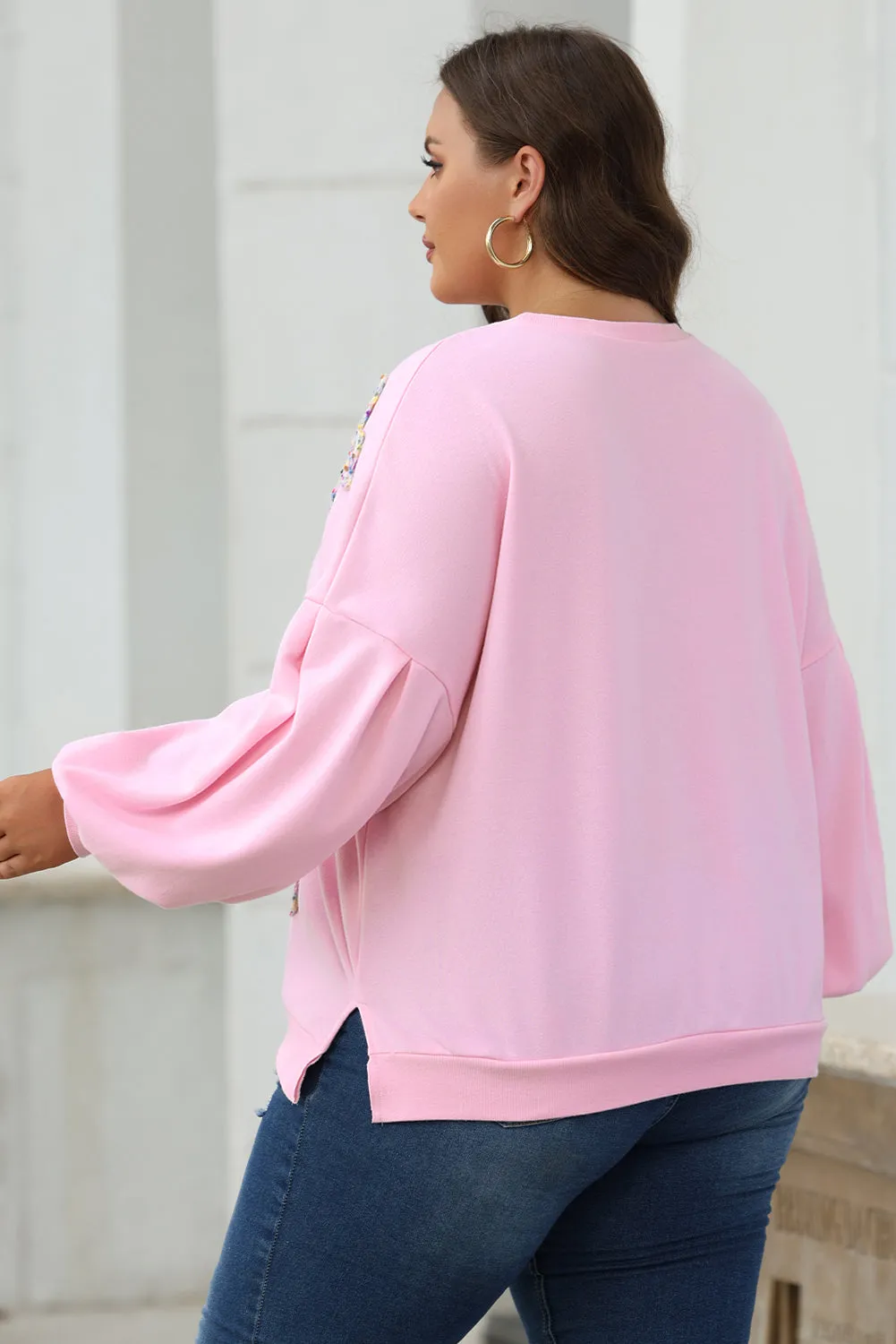 Pretty In Bows Light Pink Pullover Sweatshirt