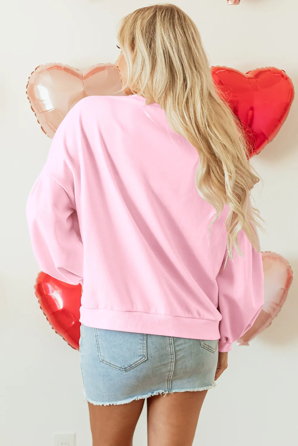 Pretty In Bows Light Pink Pullover Sweatshirt