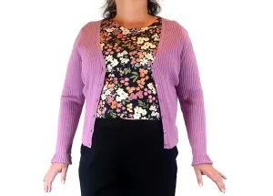 Princess Highway purple ribbed cotton mix knit cardigan size 18
