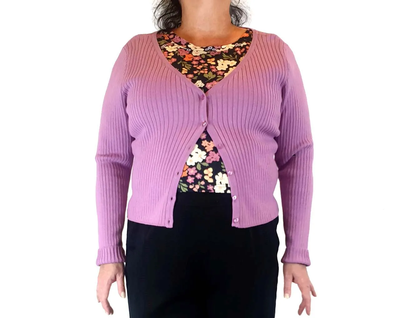 Princess Highway purple ribbed cotton mix knit cardigan size 18