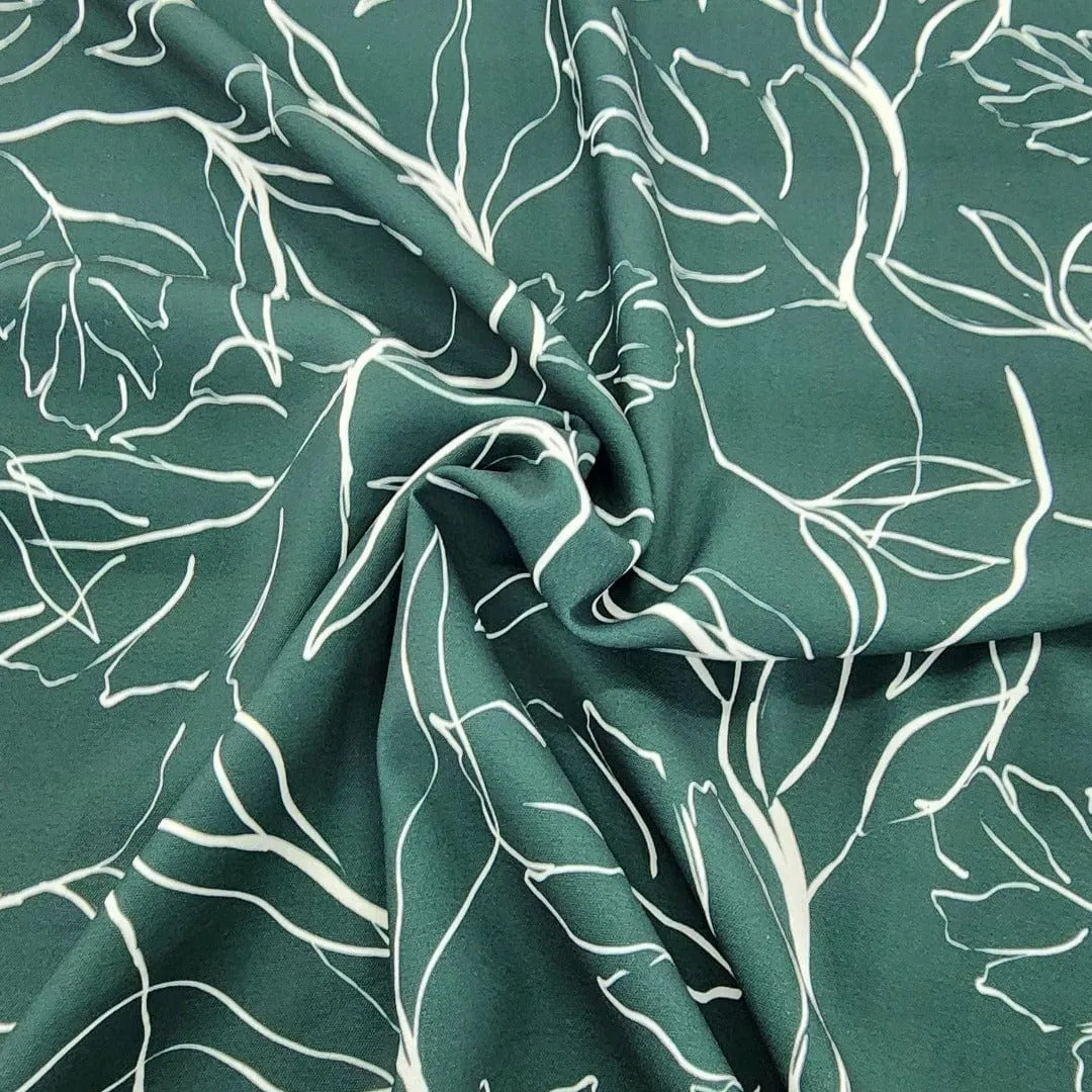 Printed Digital Crepe Fabric 150 cm Green