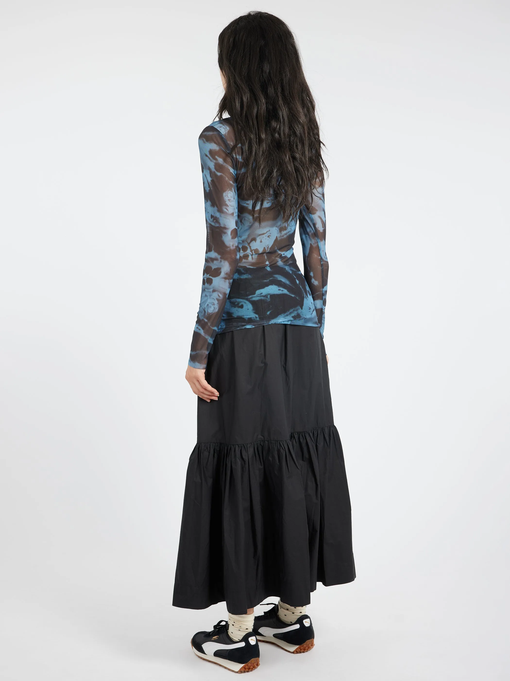 Printed Mesh L/S Rollneck