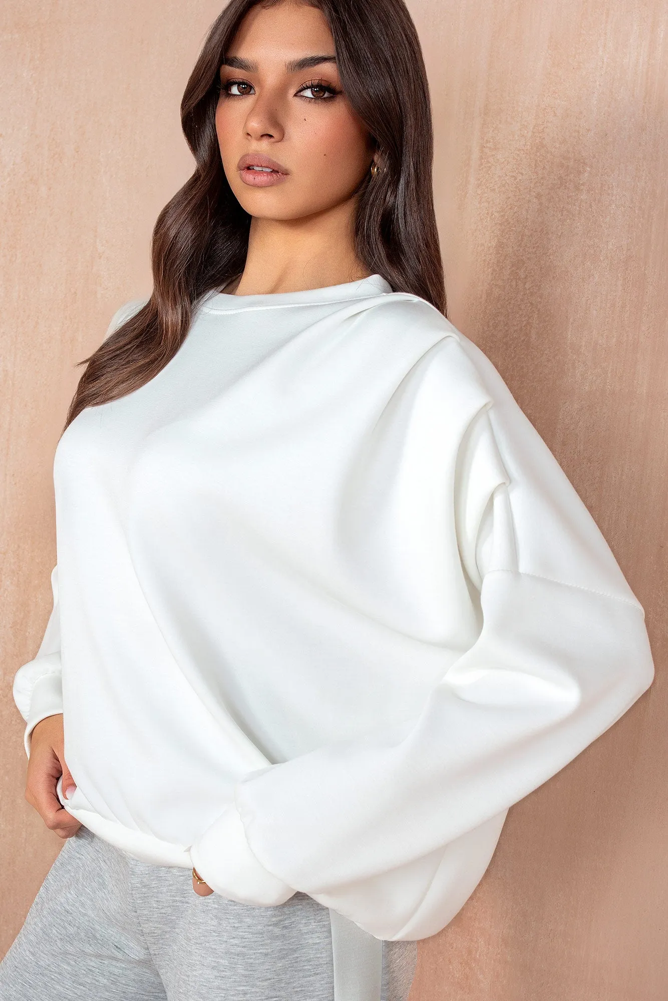 Priscilla White Oversized Sweatshirt