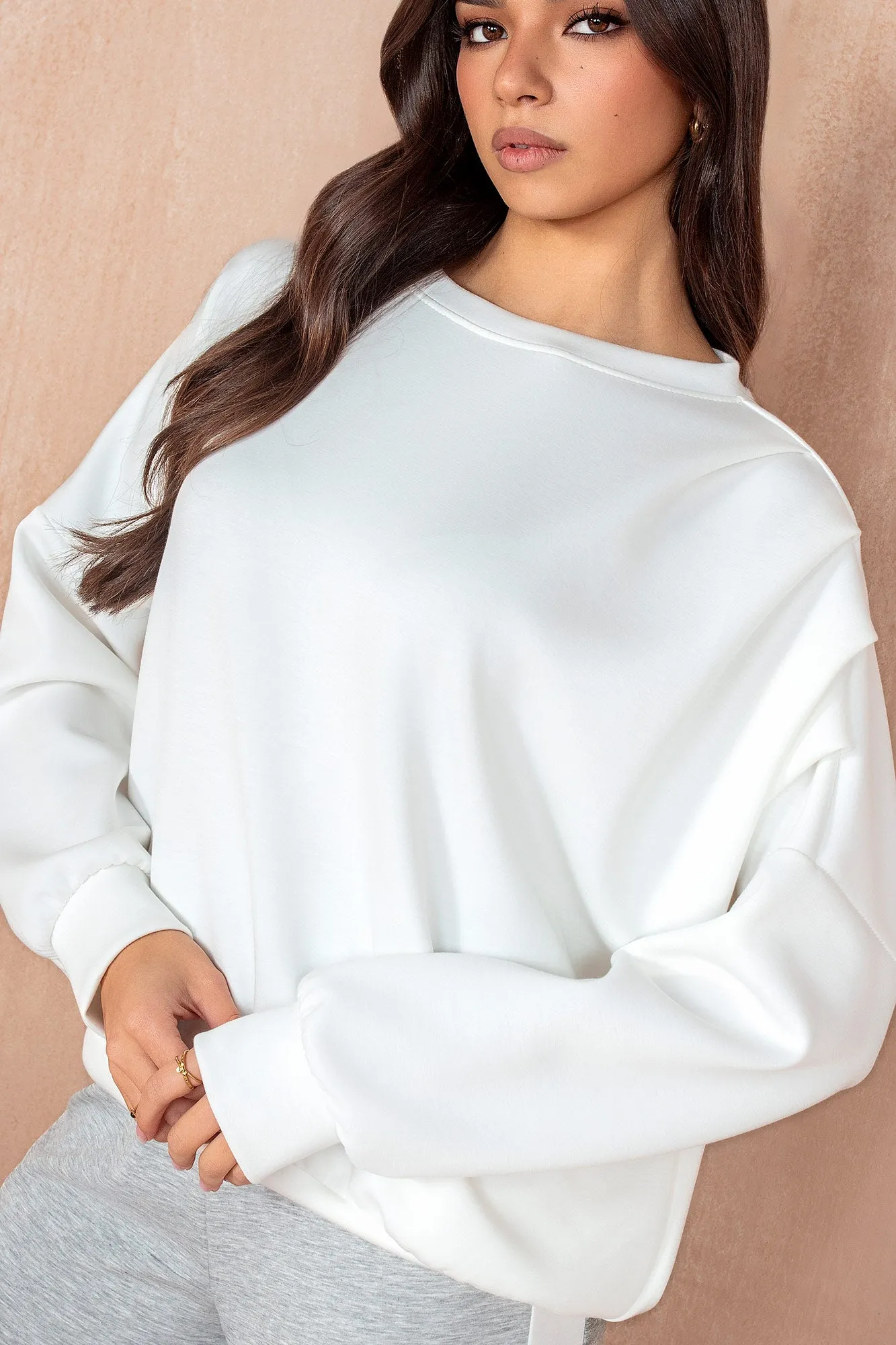 Priscilla White Oversized Sweatshirt