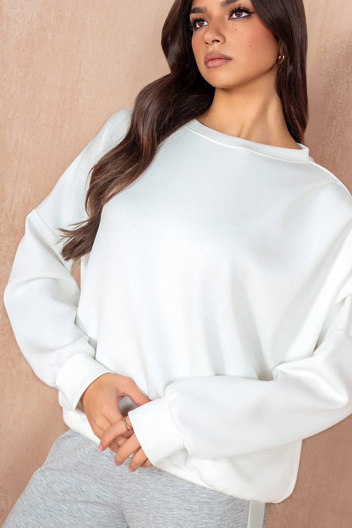 Priscilla White Oversized Sweatshirt