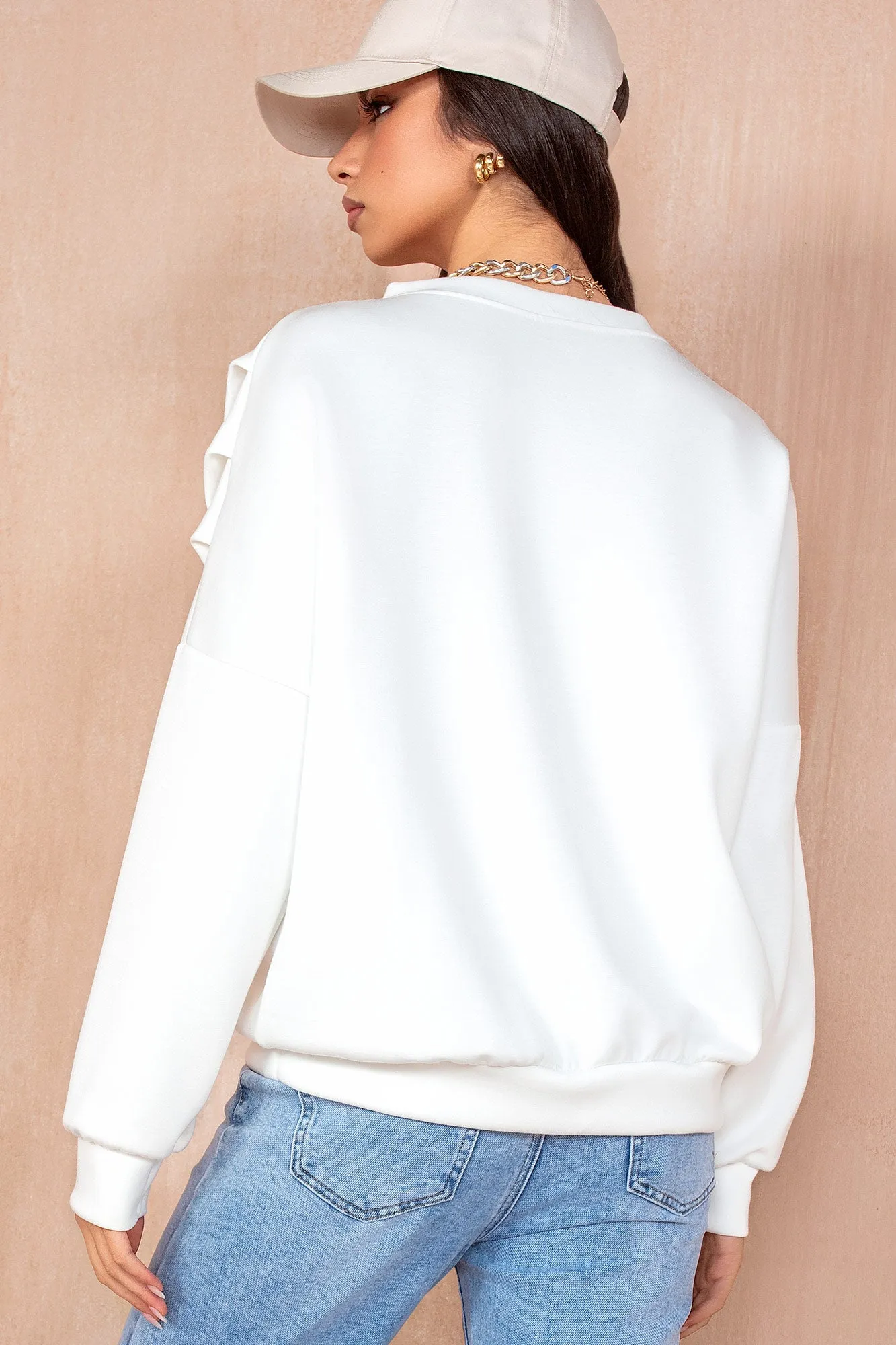 Priscilla White Oversized Sweatshirt