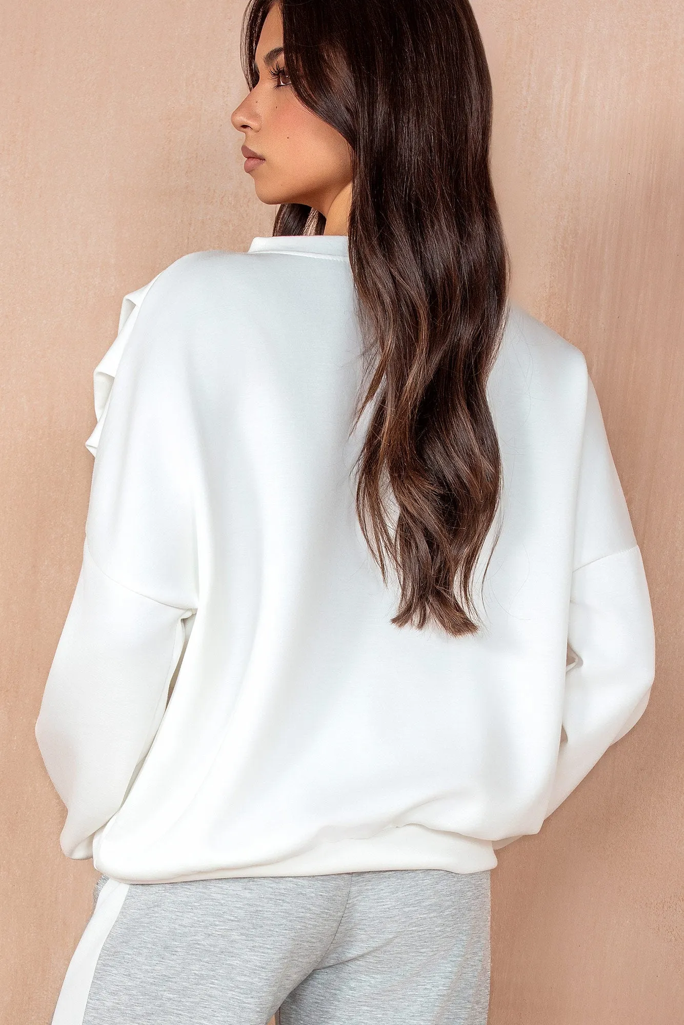 Priscilla White Oversized Sweatshirt