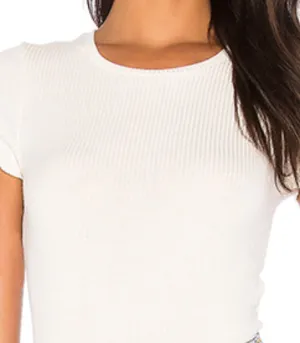 Project Social T Audrey Ribbed Fitted 3/4 Sleeve | Egret (Cream)