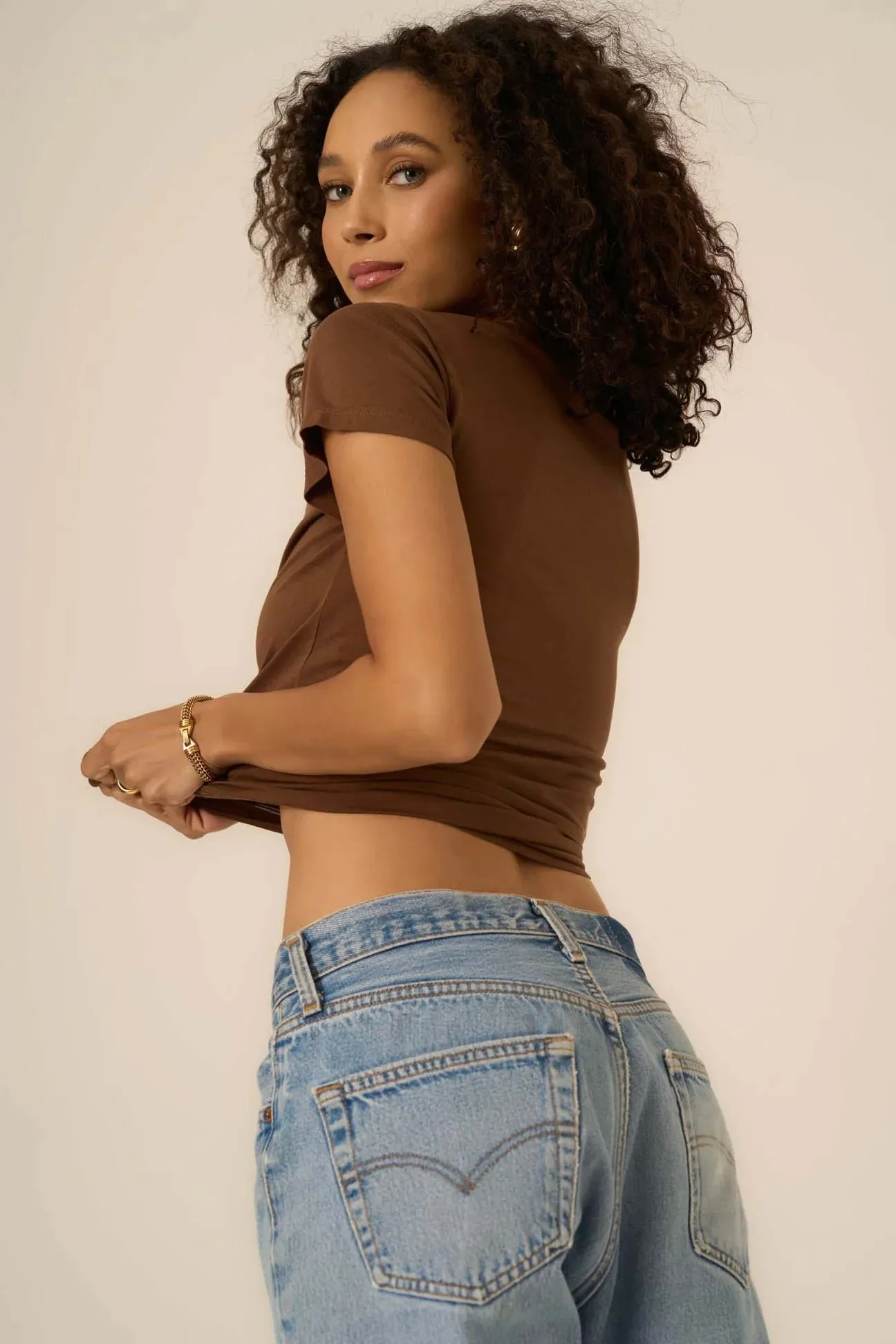 PROJECT SOCIAL T | You Got It Washed Baby Tee - Gingerbread