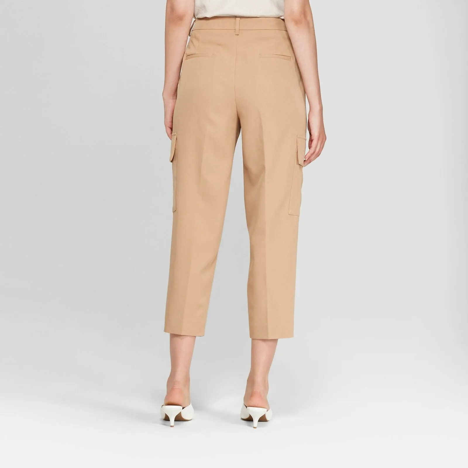 Prologue Women's Straight Leg Cropped Cargo Dress Pants