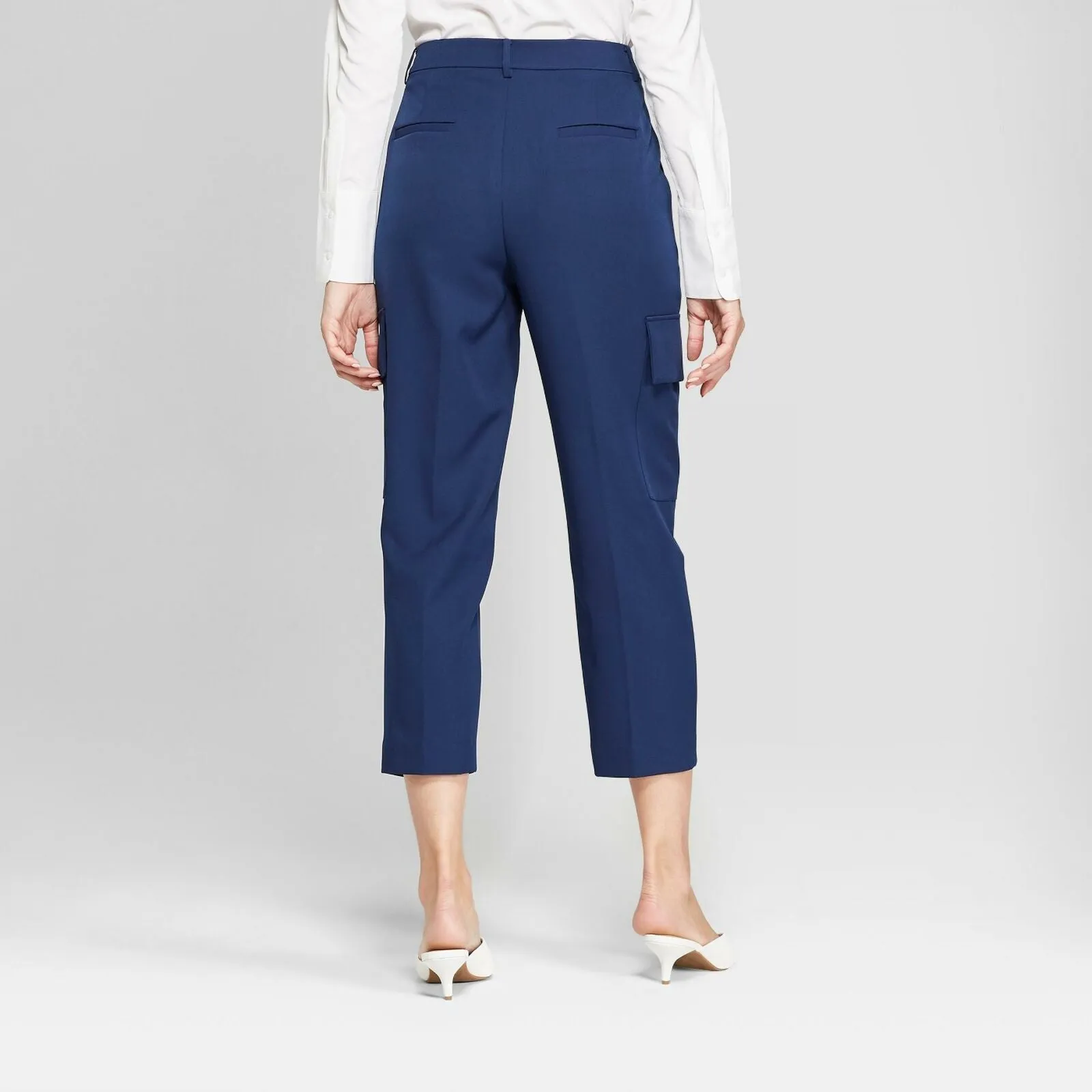 Prologue Women's Straight Leg Cropped Cargo Dress Pants