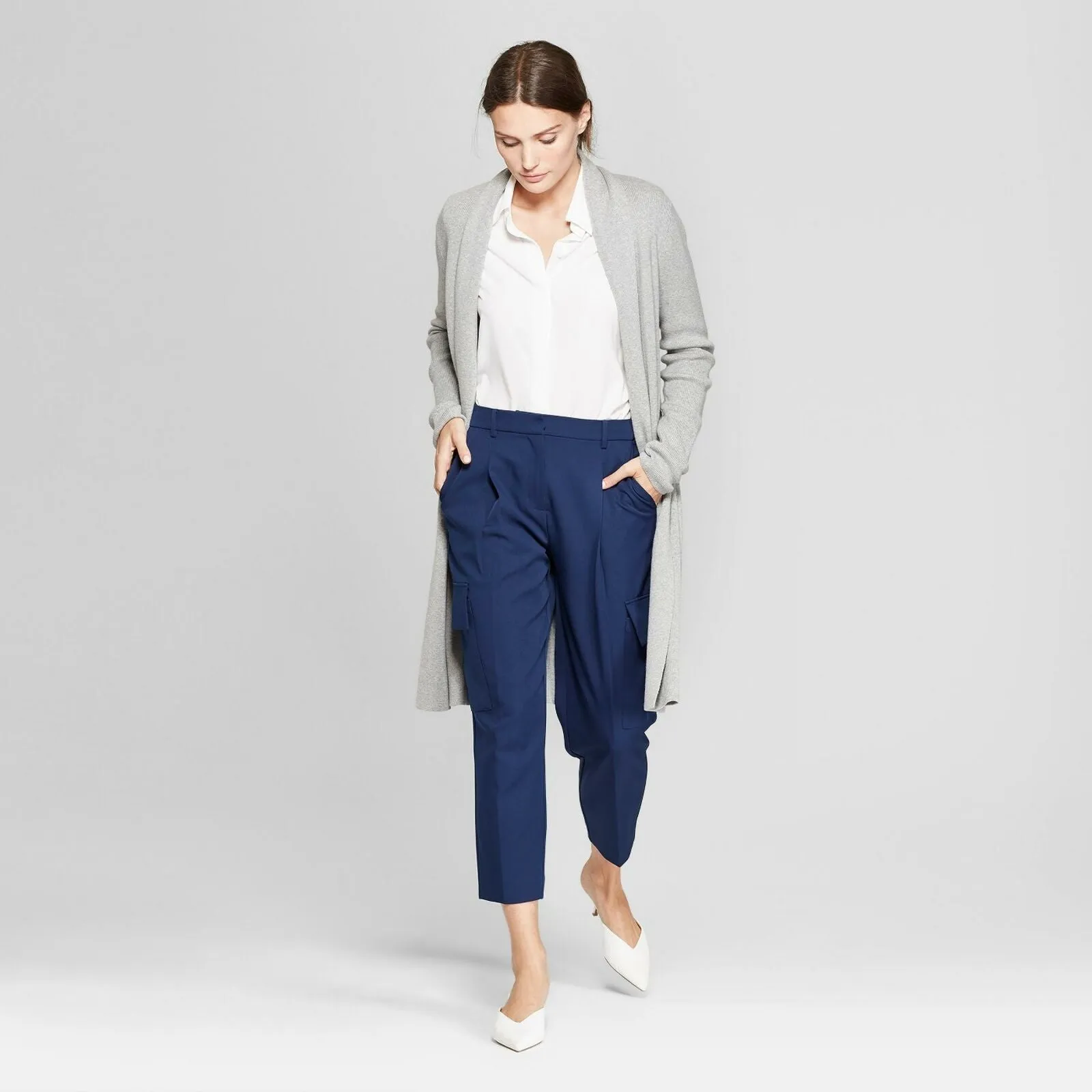 Prologue Women's Straight Leg Cropped Cargo Dress Pants