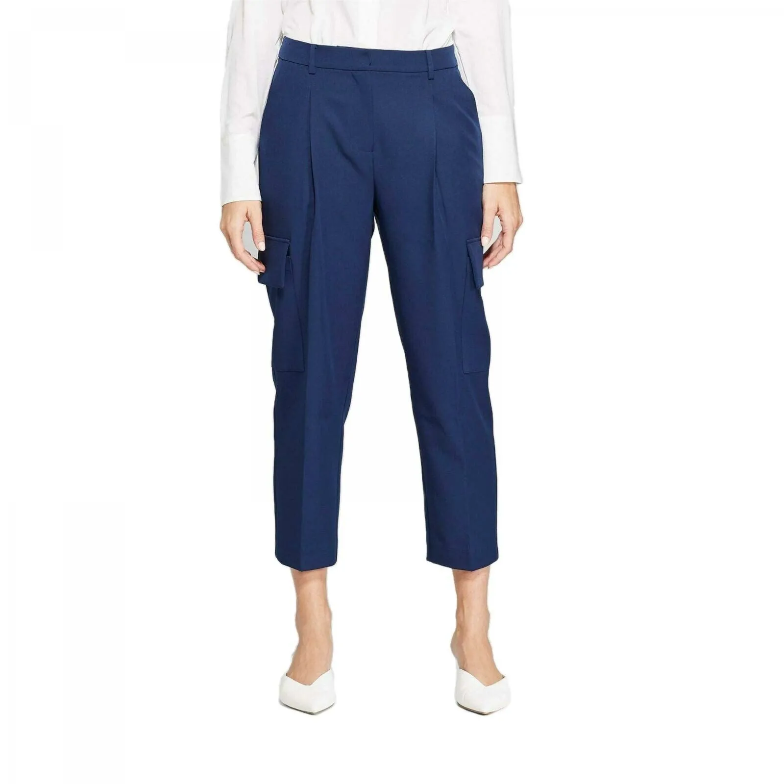 Prologue Women's Straight Leg Cropped Cargo Dress Pants