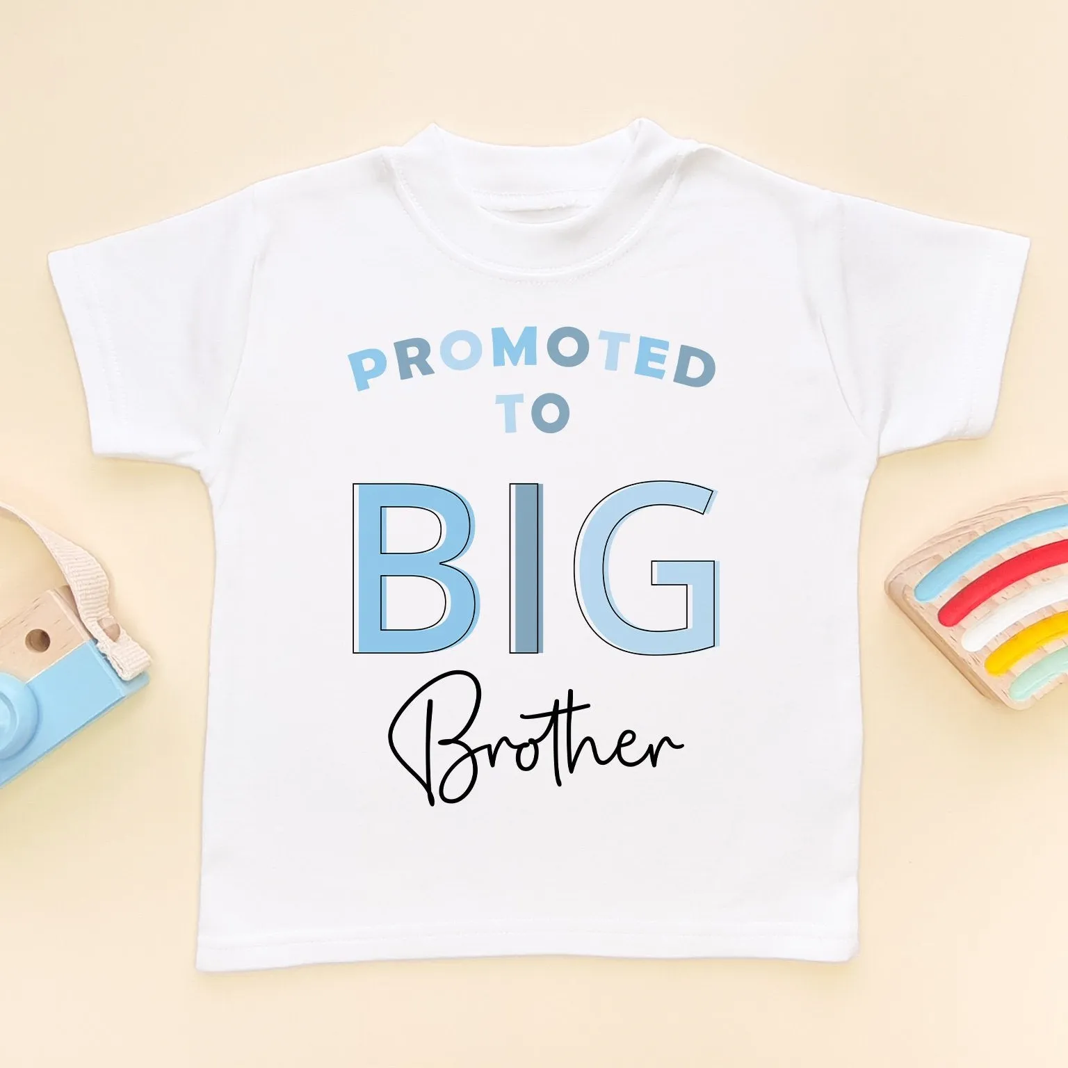 Promoted To Big Brother Blue Letters Style Toddler & Kids T Shirt