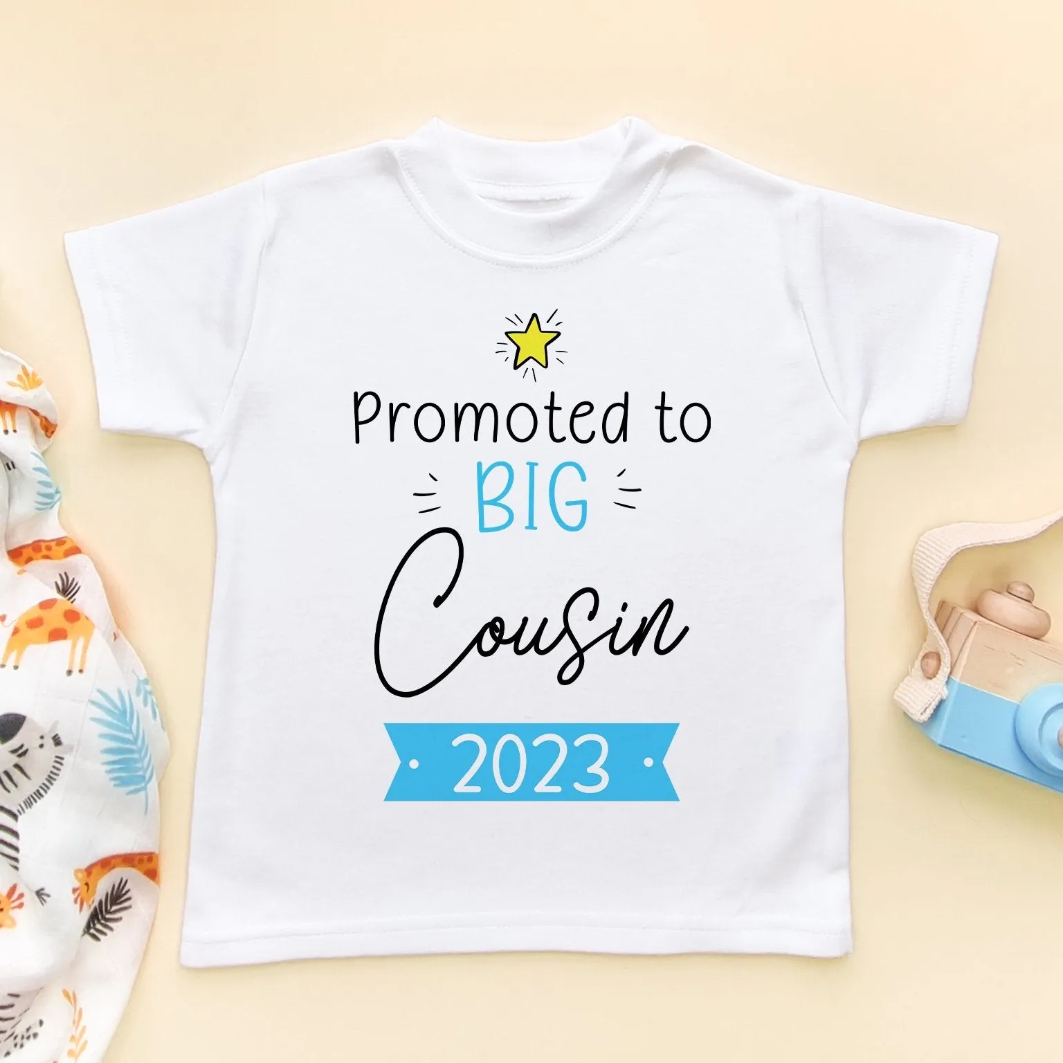 Promoted To Big Cousin Boy Personalised Year Toddler & Kids T Shirt