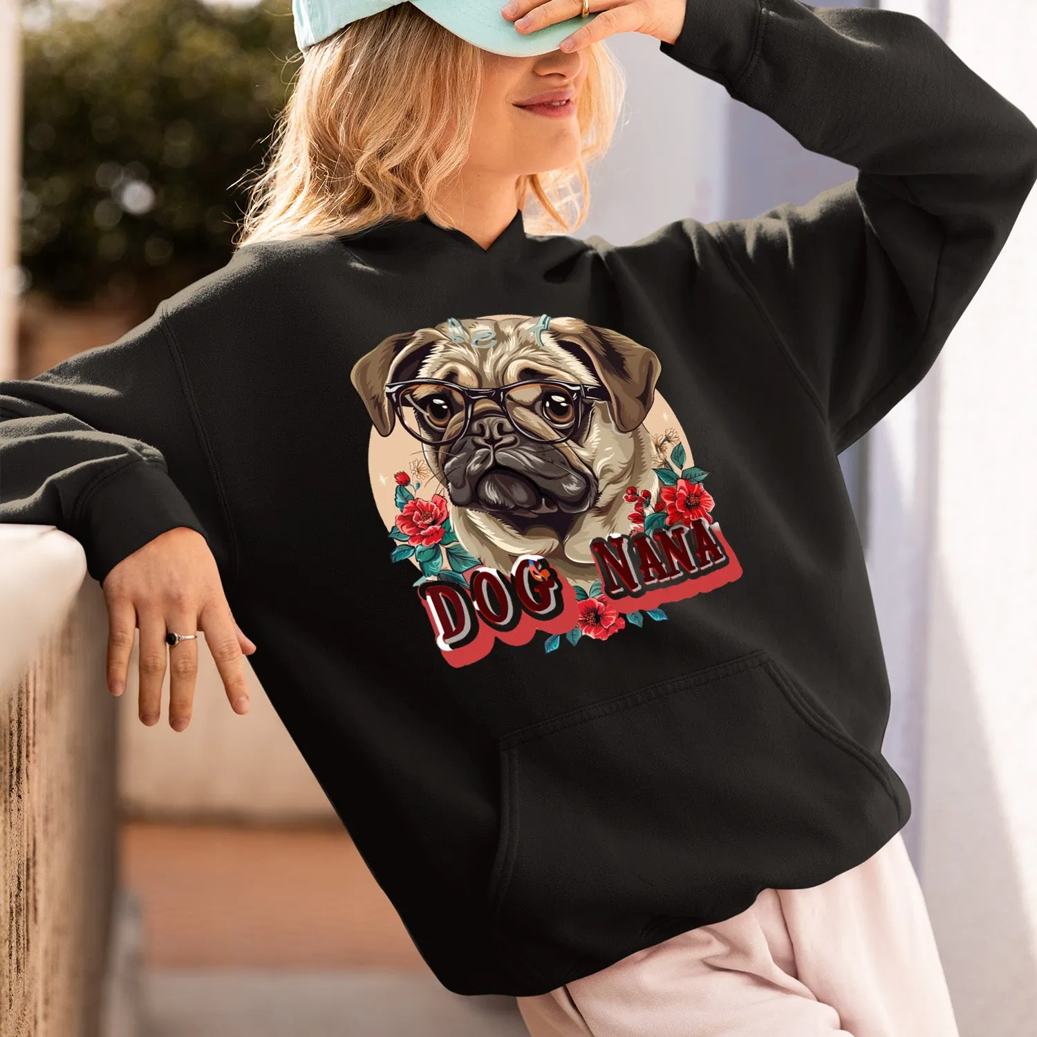 Pug Dog T-shirt, Pet Lover Shirt, Dog Lover Shirt, Dog Nana  T-Shirt, Dog Owner Shirt, Gift For Dog Grandma, Funny Dog Shirts, Women Dog T-Shirt, Mother's Day Gift, Dog Lover Wife Gifts, Dog Shirt