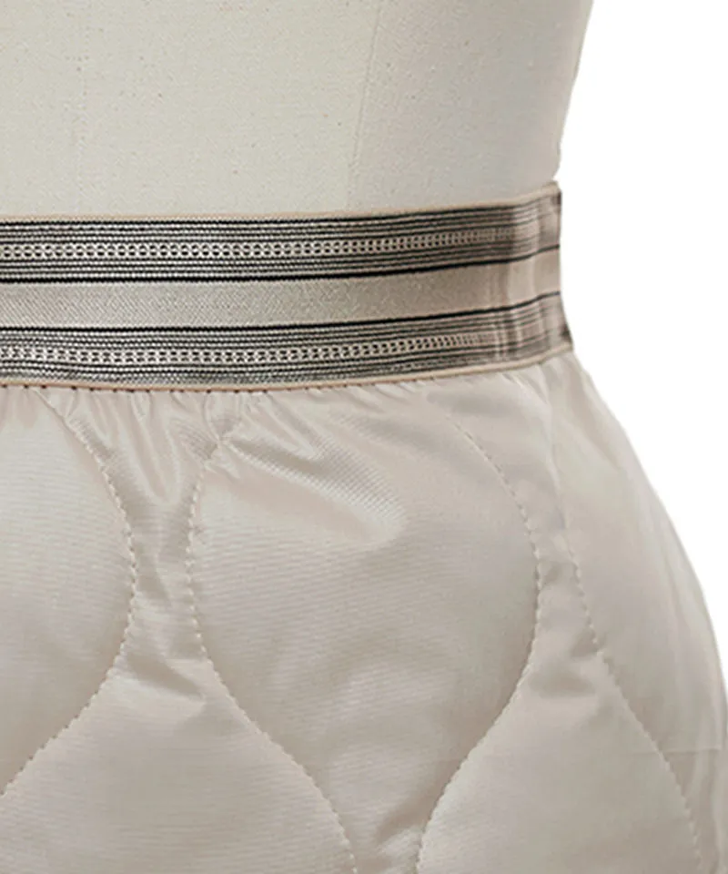 Q.C PLAY: Quilted Padded Fleece Shorts With Banded Pocket Skirt - 2 Colors