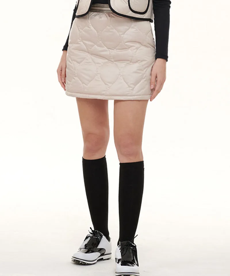 Q.C PLAY: Quilted Padded Fleece Shorts With Banded Pocket Skirt - 2 Colors