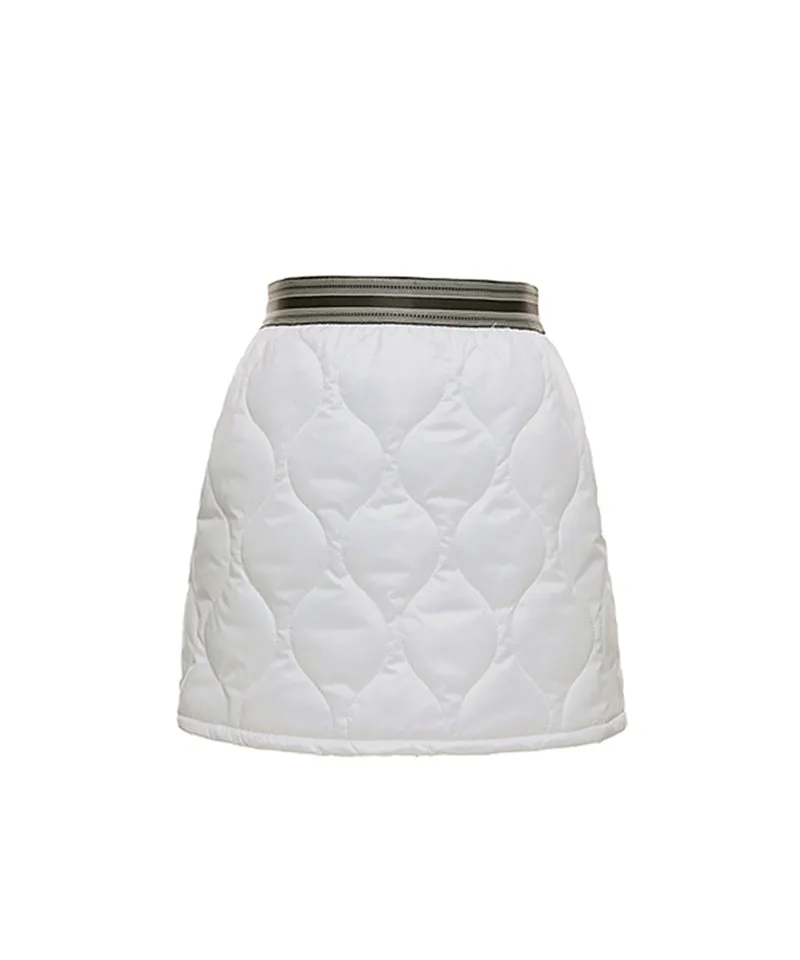 Q.C PLAY: Quilted Padded Fleece Shorts With Banded Pocket Skirt - 2 Colors
