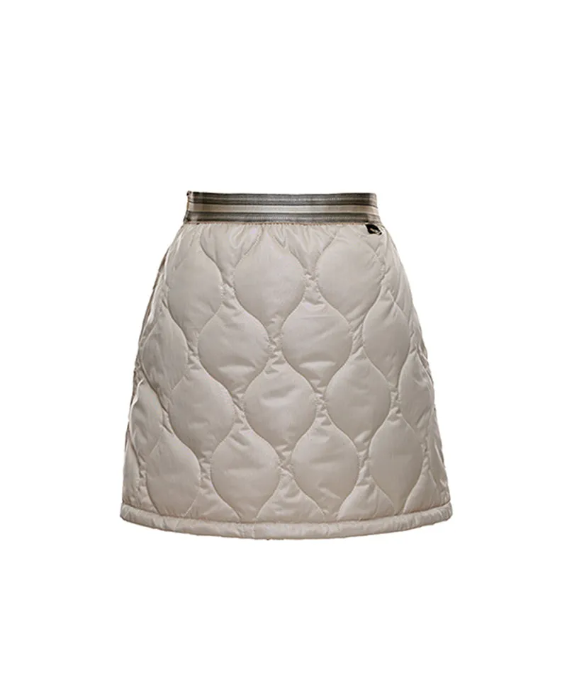 Q.C PLAY: Quilted Padded Fleece Shorts With Banded Pocket Skirt - 2 Colors