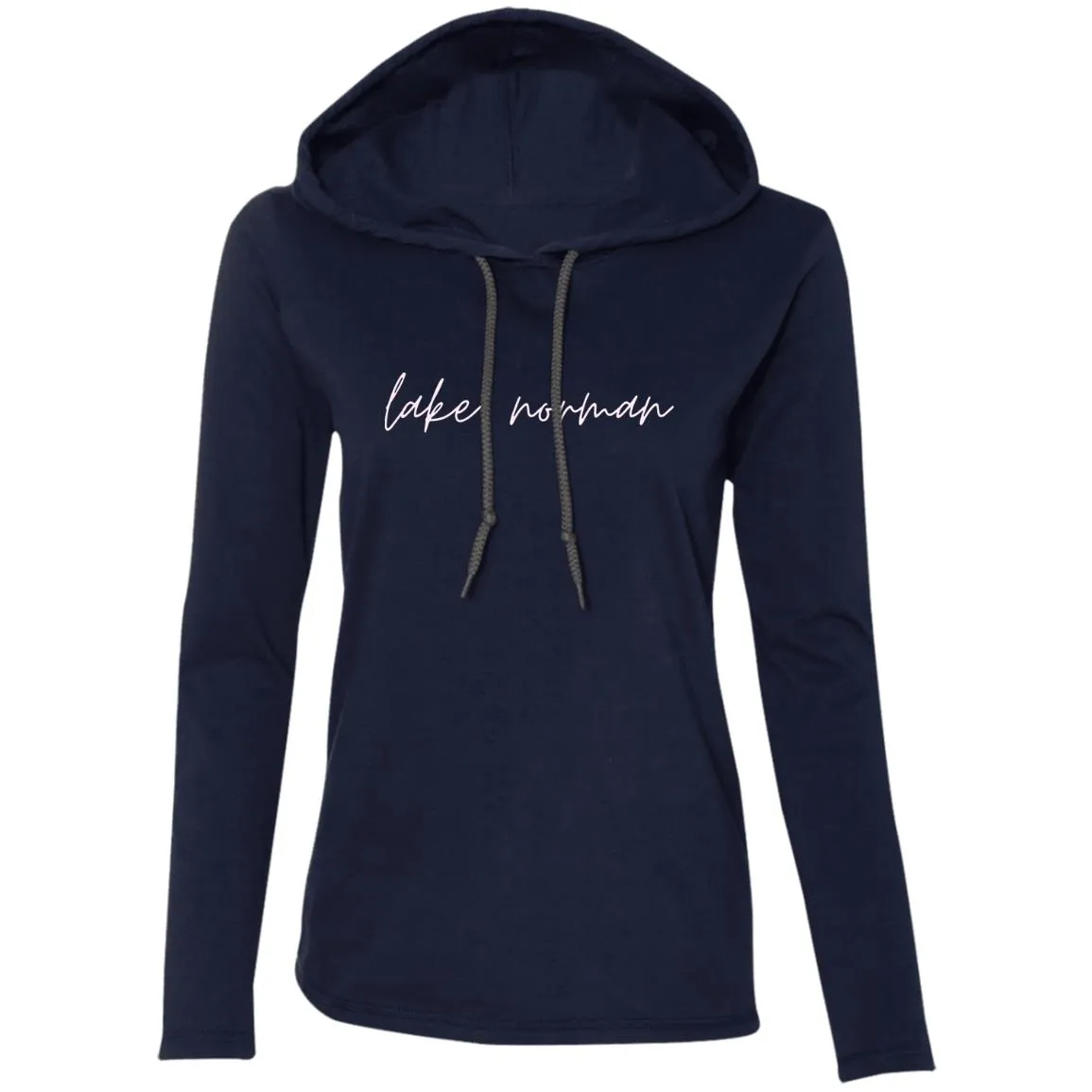 "Lake Norman" Ladies' LS Hooded T-Shirt
