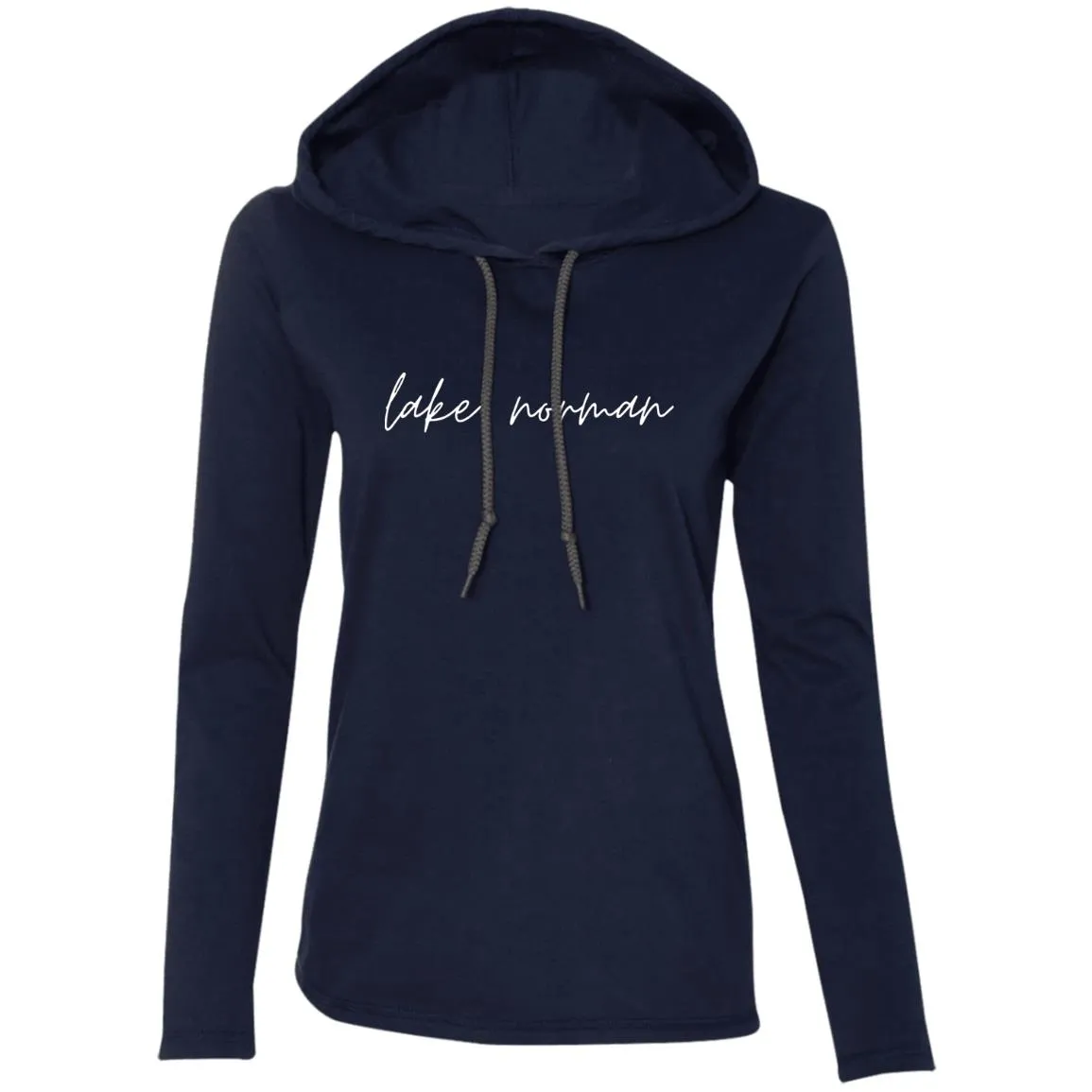 "Lake Norman" Ladies' LS Hooded T-Shirt