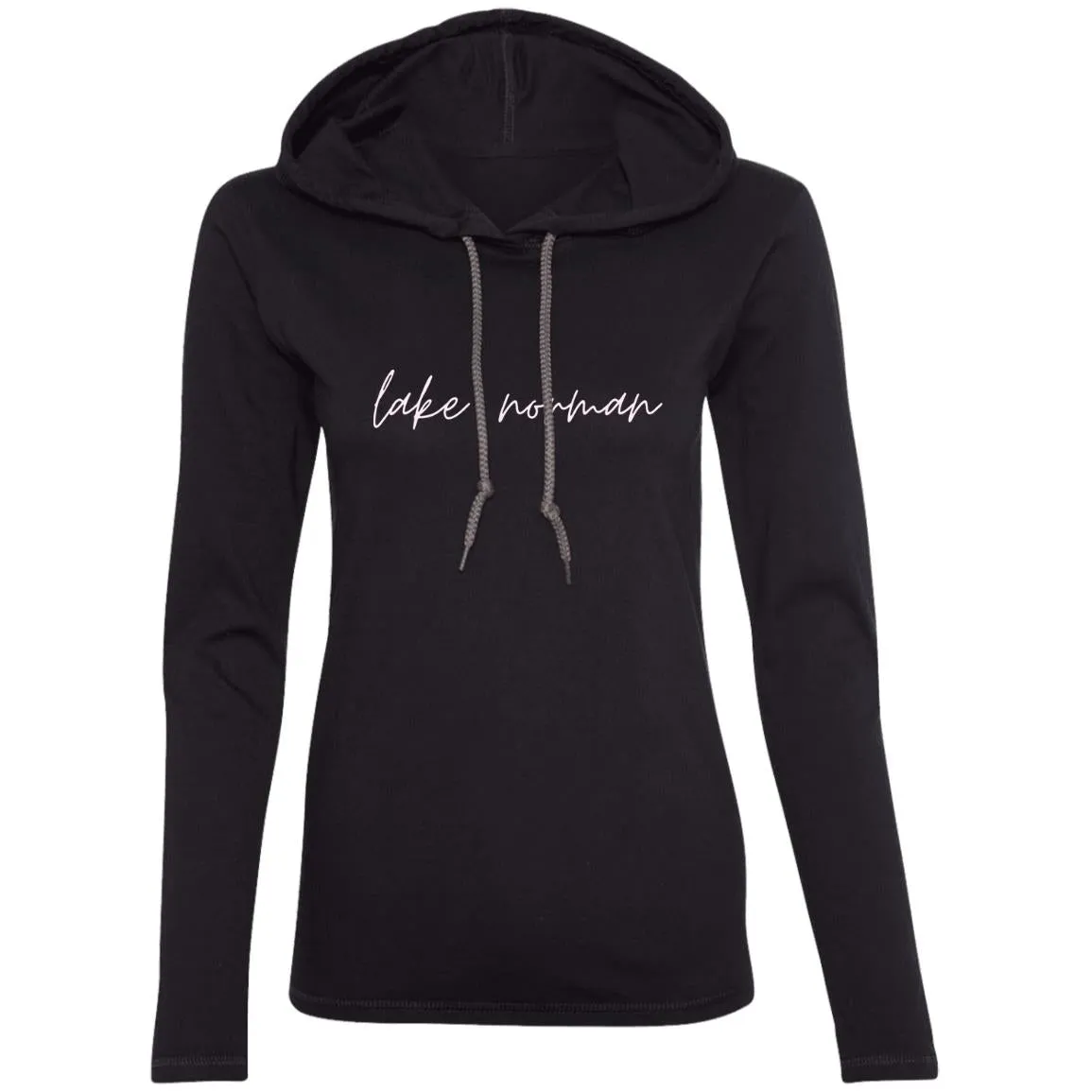 "Lake Norman" Ladies' LS Hooded T-Shirt