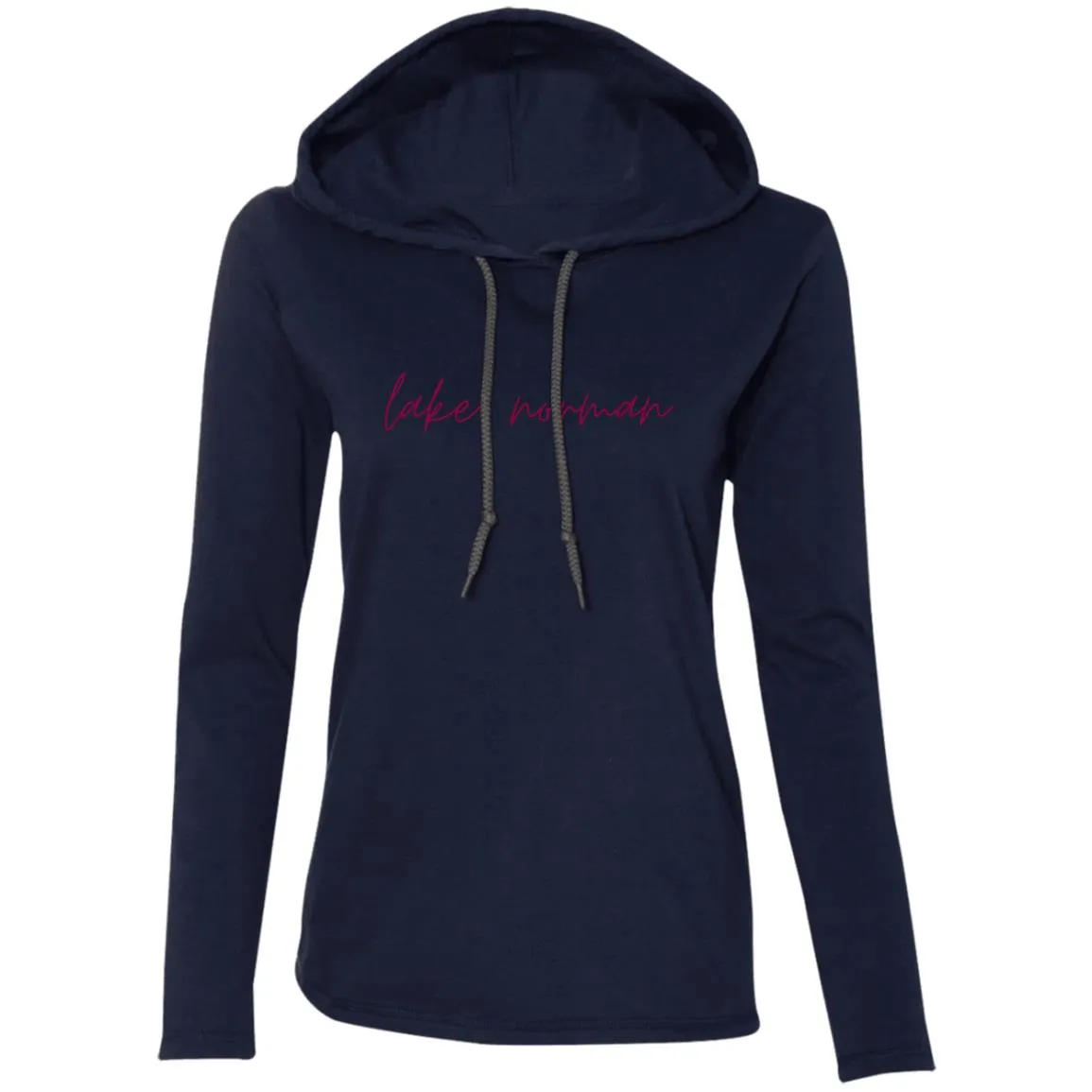 "Lake Norman" Ladies' LS Hooded T-Shirt
