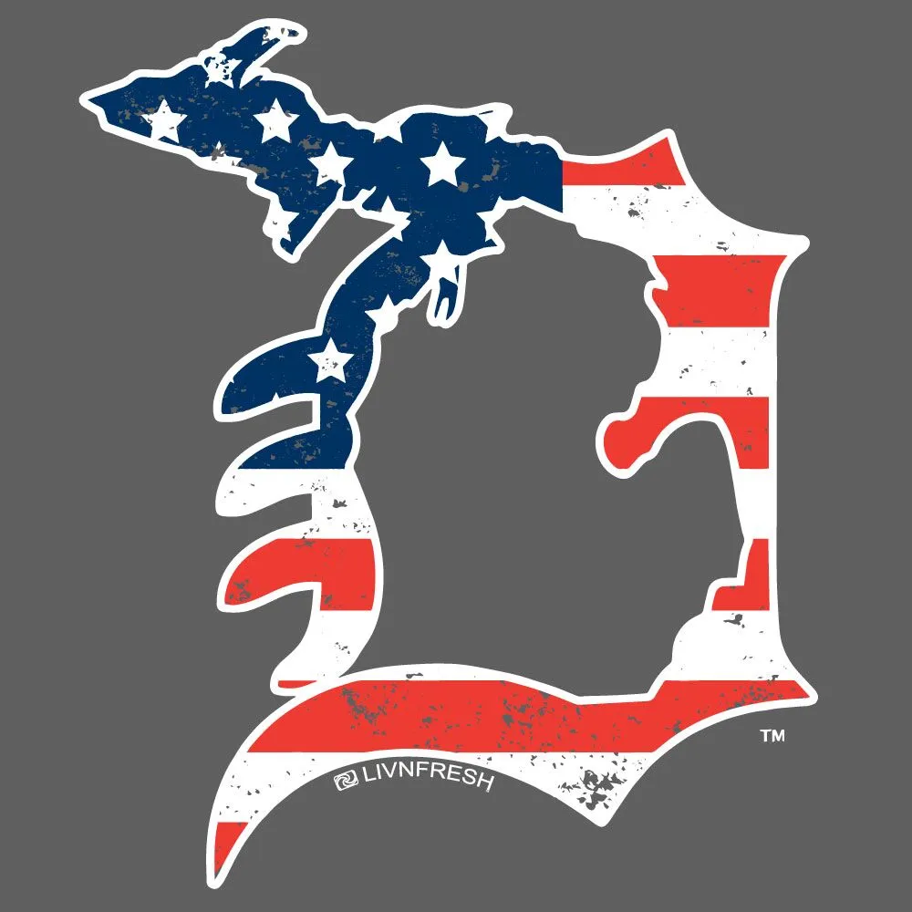 "Michigan D Flag" Men's Crew T-Shirt
