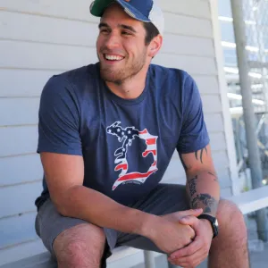 "Michigan D Flag" Men's Crew T-Shirt