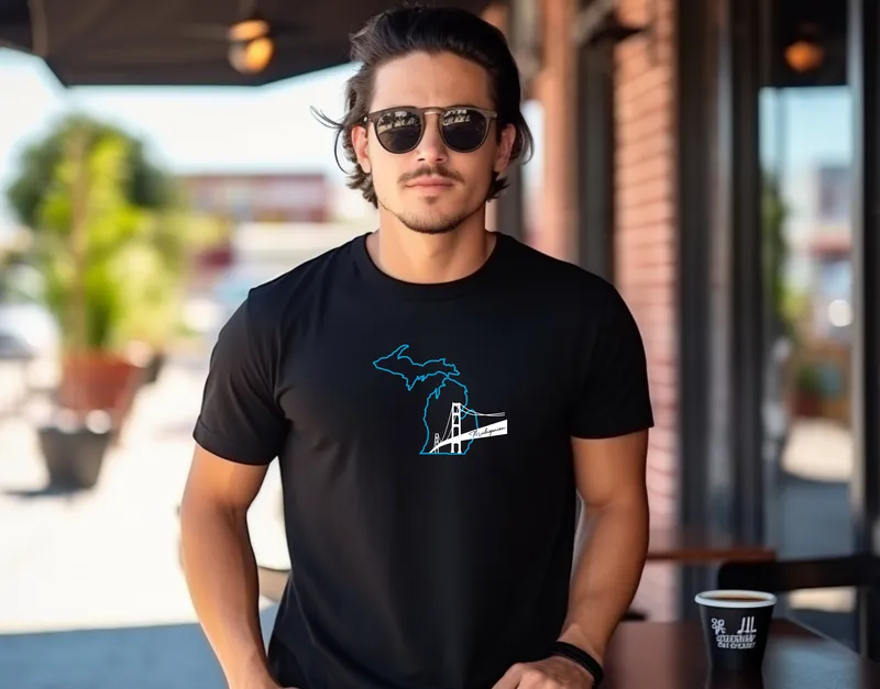"NEW Michiganian Bridge" Men's Crew T-Shirt