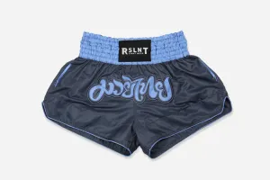 "Retroactive" Microfiber Muay Thai Shorts (Slate)
