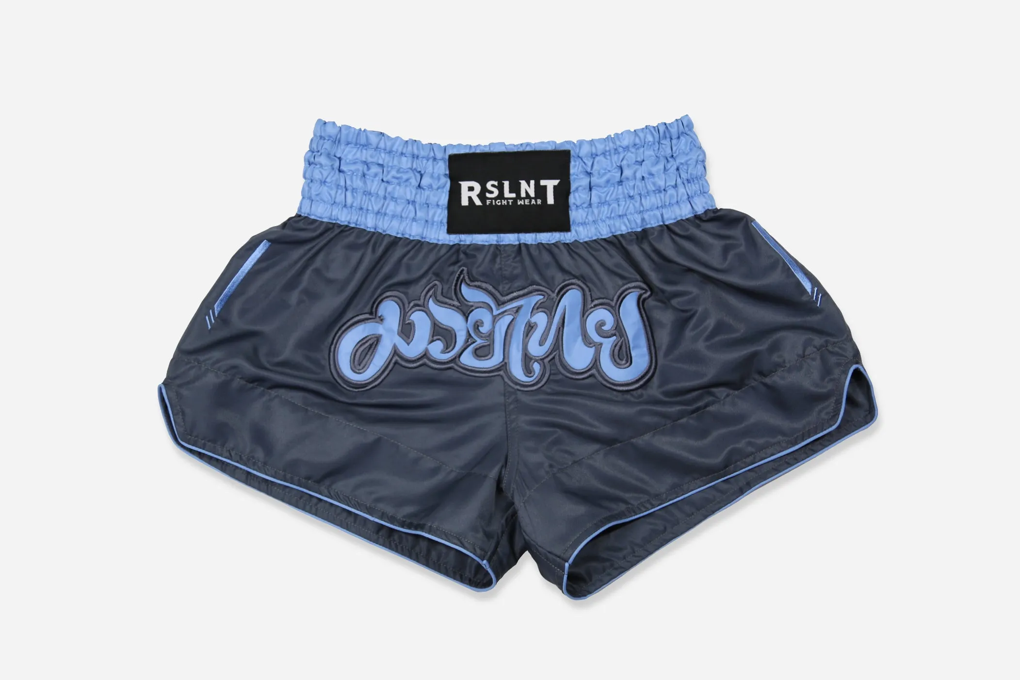 "Retroactive" Microfiber Muay Thai Shorts (Slate)
