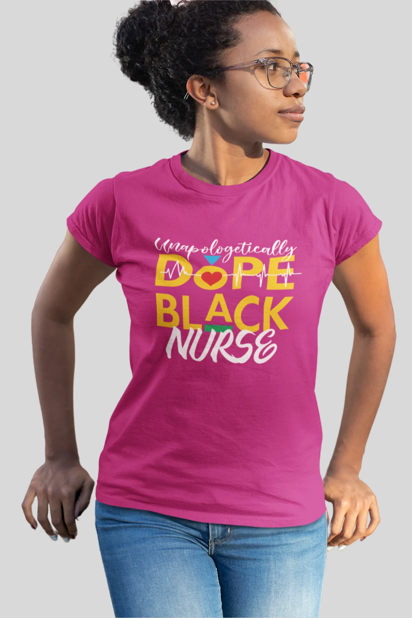 "Unapologetically Dope Black Nurse" Women's Fitted Tee