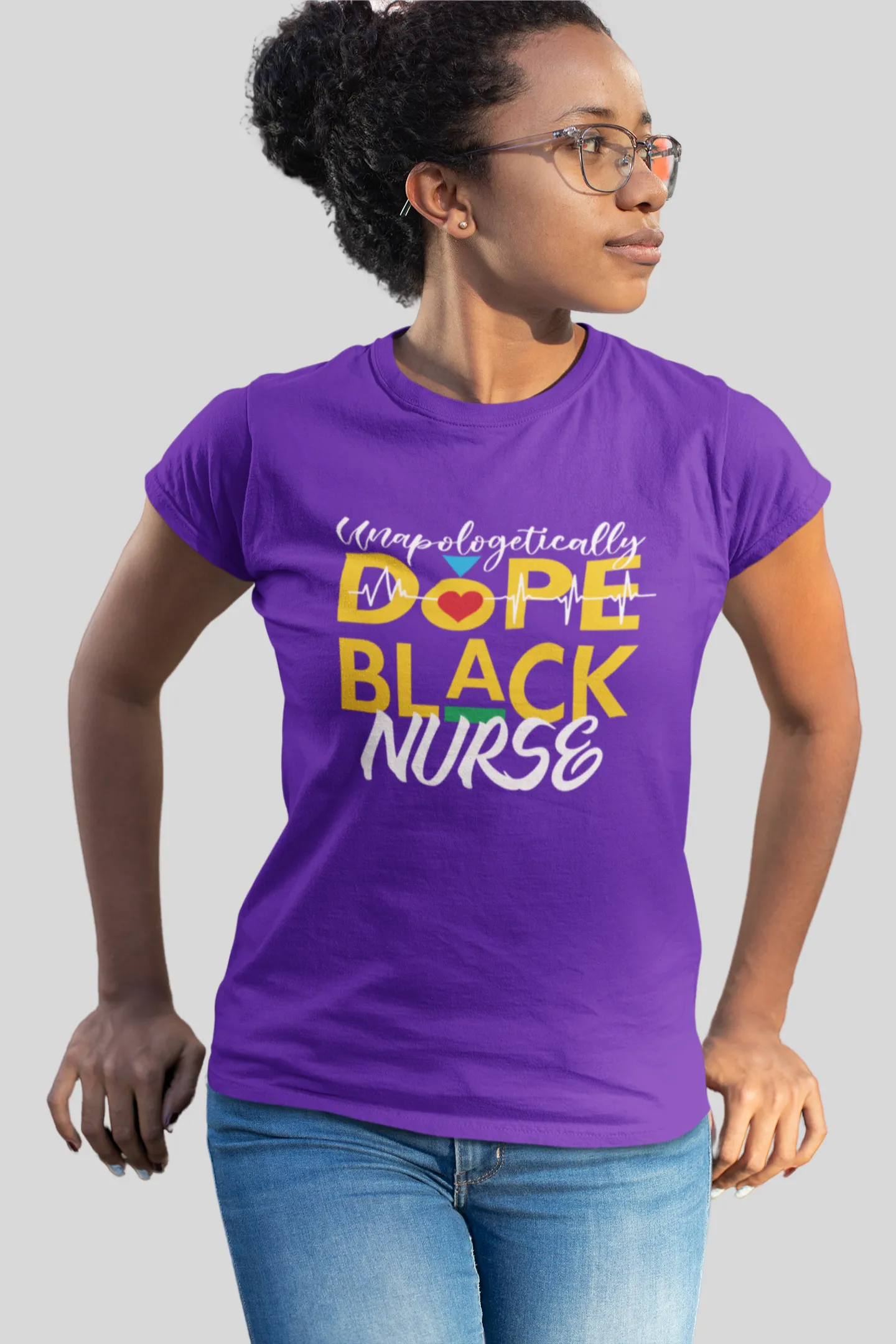 "Unapologetically Dope Black Nurse" Women's Fitted Tee