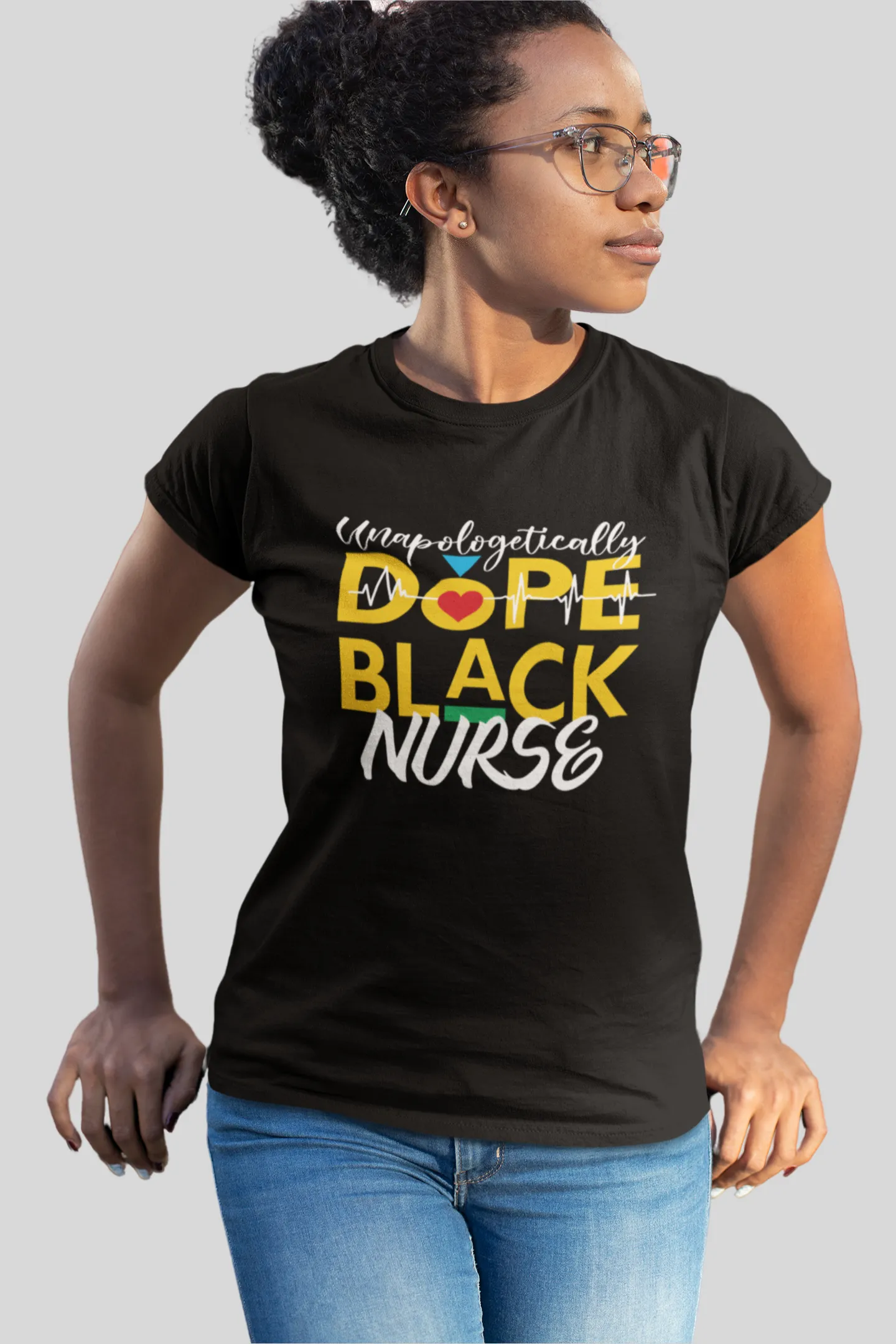 "Unapologetically Dope Black Nurse" Women's Fitted Tee