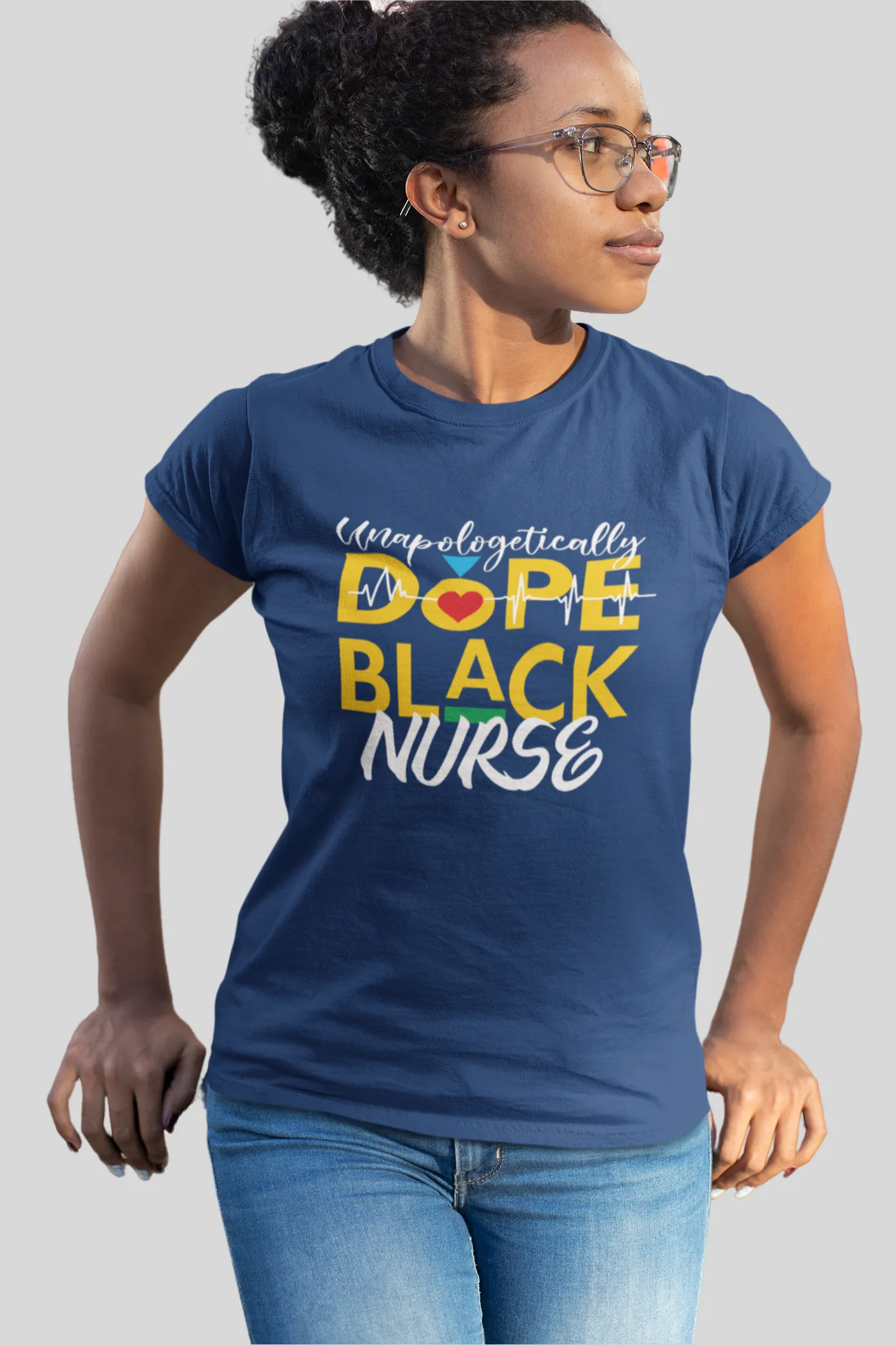 "Unapologetically Dope Black Nurse" Women's Fitted Tee