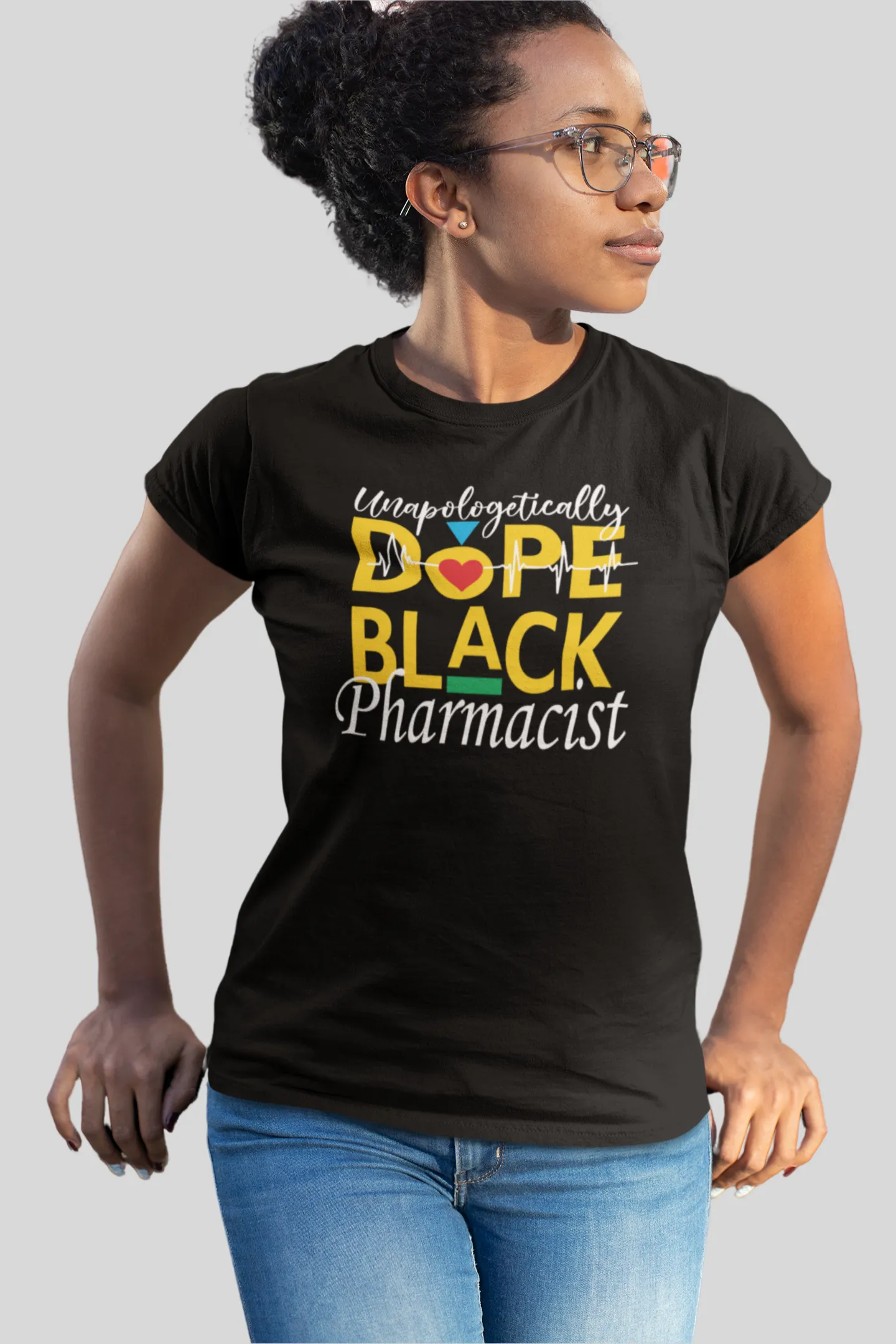 "Unapologetically Dope Black Pharmacist" Women's Fitted Tee