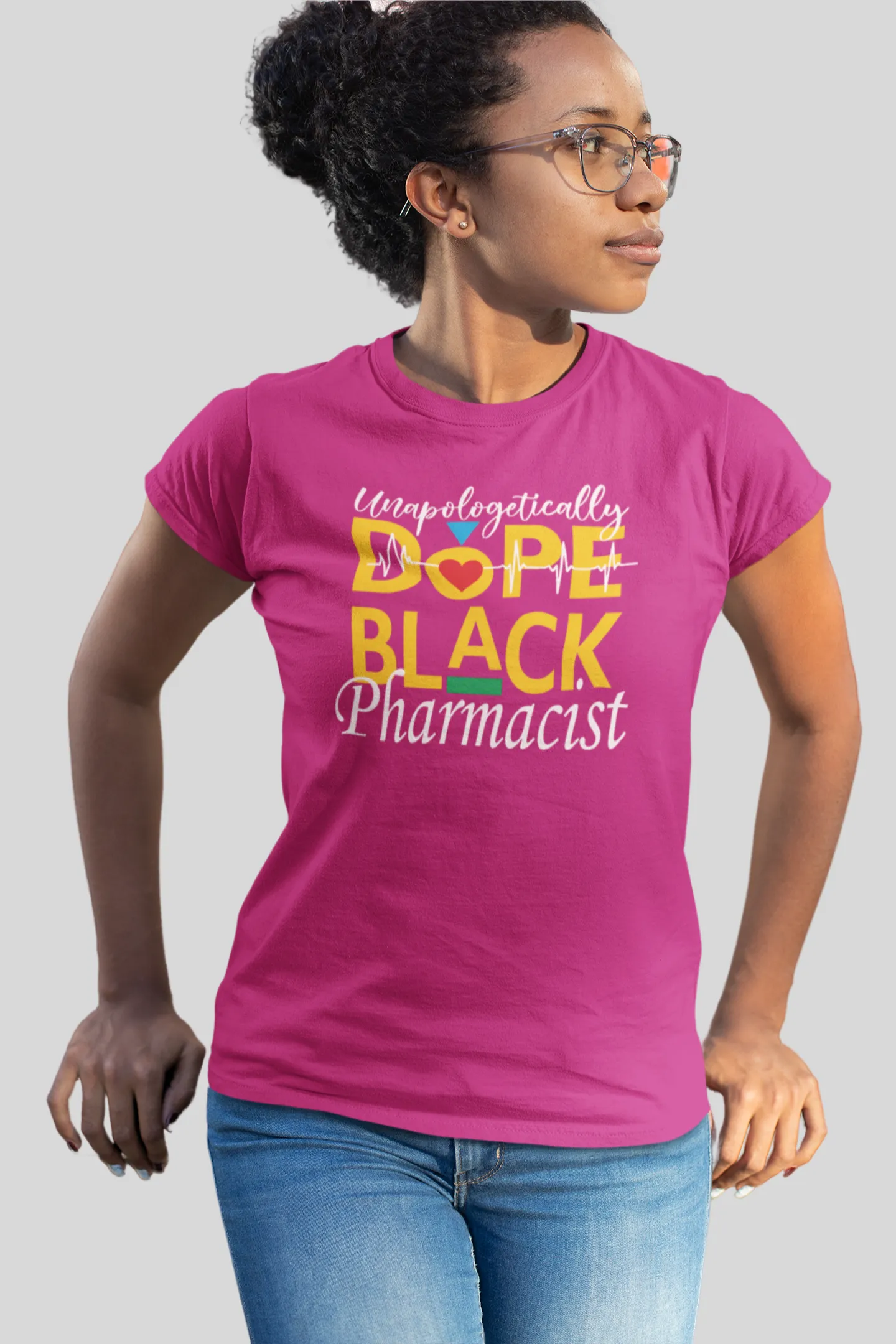 "Unapologetically Dope Black Pharmacist" Women's Fitted Tee