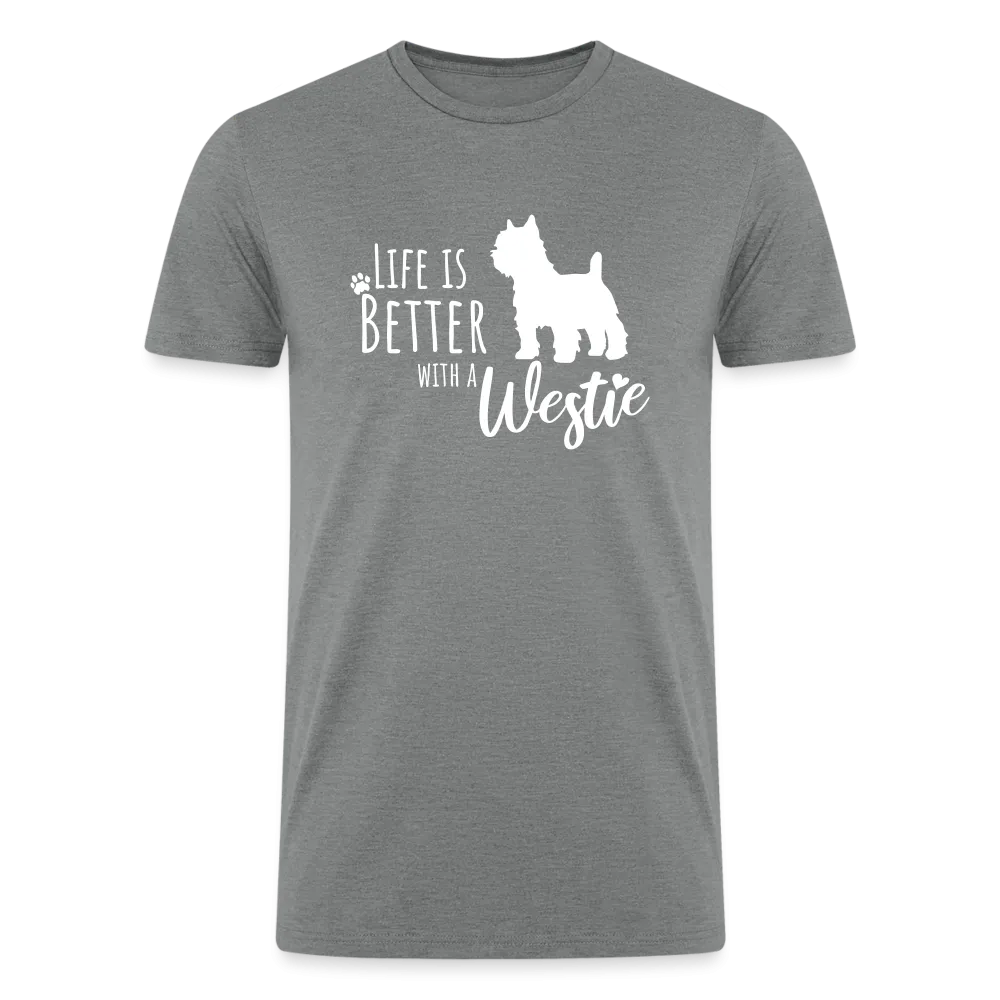 "Westie Wonderland: Life is Better" Mens Tri-Blend Organic T-Shirt