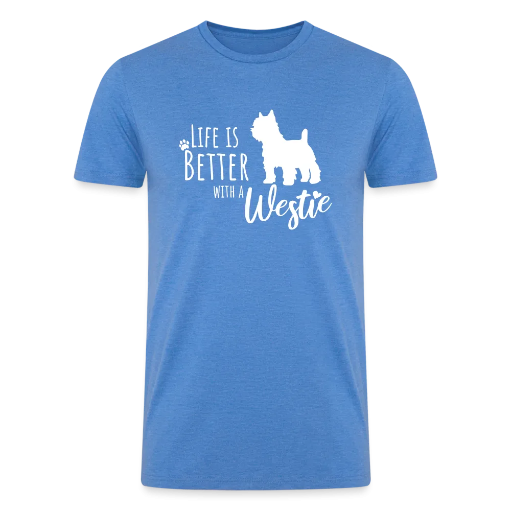 "Westie Wonderland: Life is Better" Mens Tri-Blend Organic T-Shirt