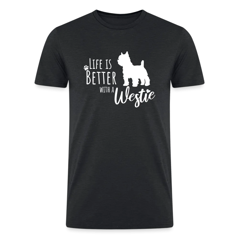 "Westie Wonderland: Life is Better" Mens Tri-Blend Organic T-Shirt