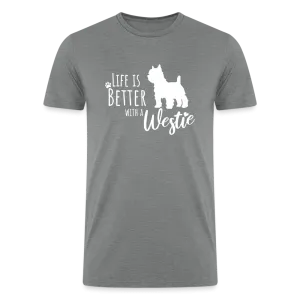 "Westie Wonderland: Life is Better" Mens Tri-Blend Organic T-Shirt
