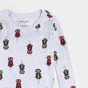 Race Car Print on Heather Grey PJ Set