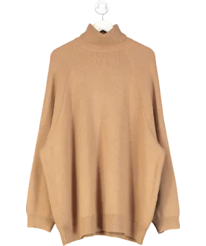 Raey Brown Raglan Wool-blend Roll-neck Jumper UK S/M