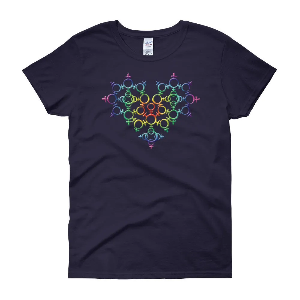 Rainbow Venus Heart Pride Fitted T-shirt