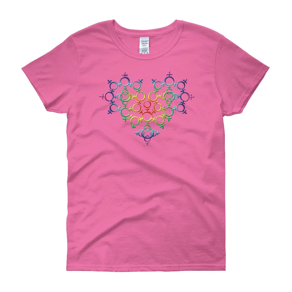 Rainbow Venus Heart Pride Fitted T-shirt