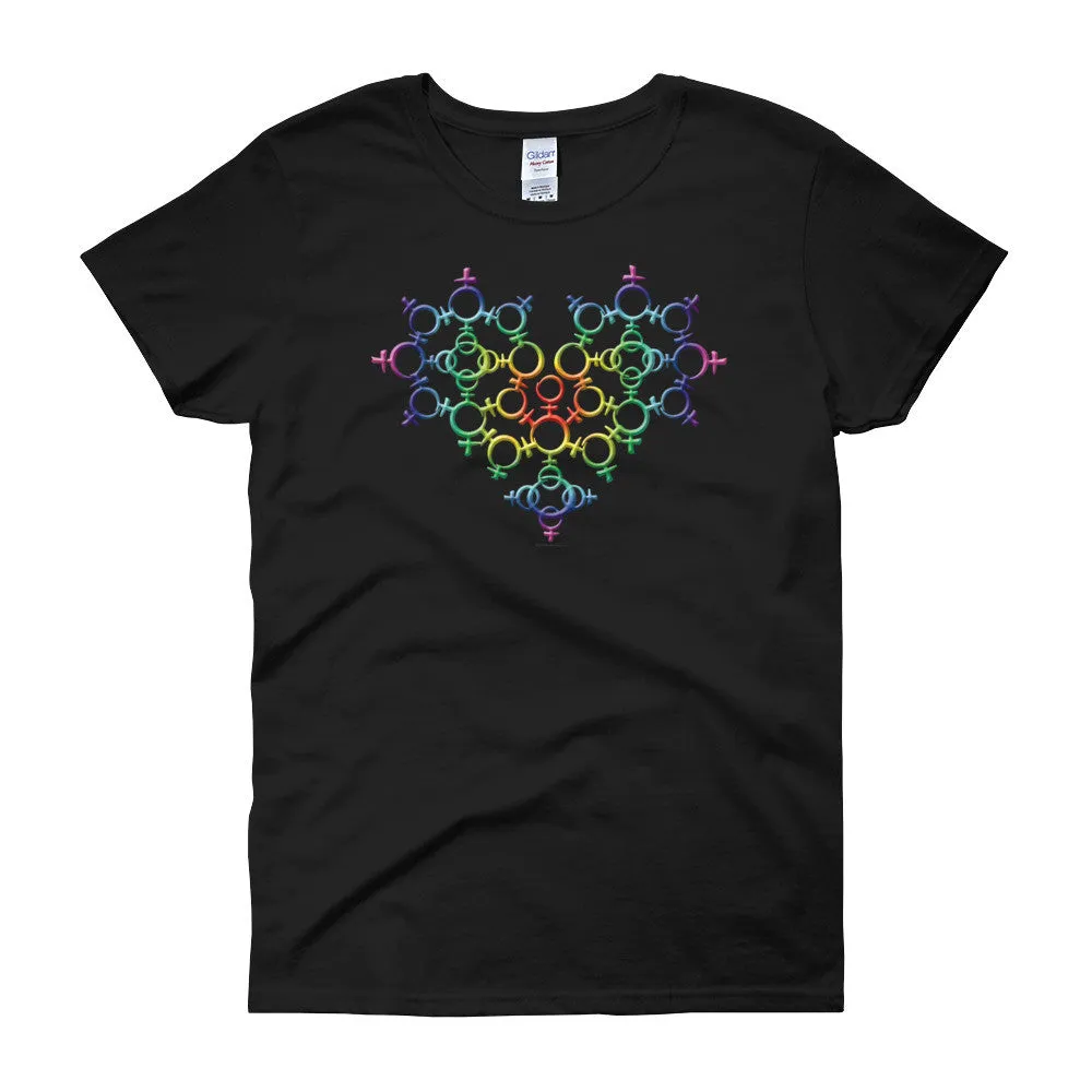 Rainbow Venus Heart Pride Fitted T-shirt